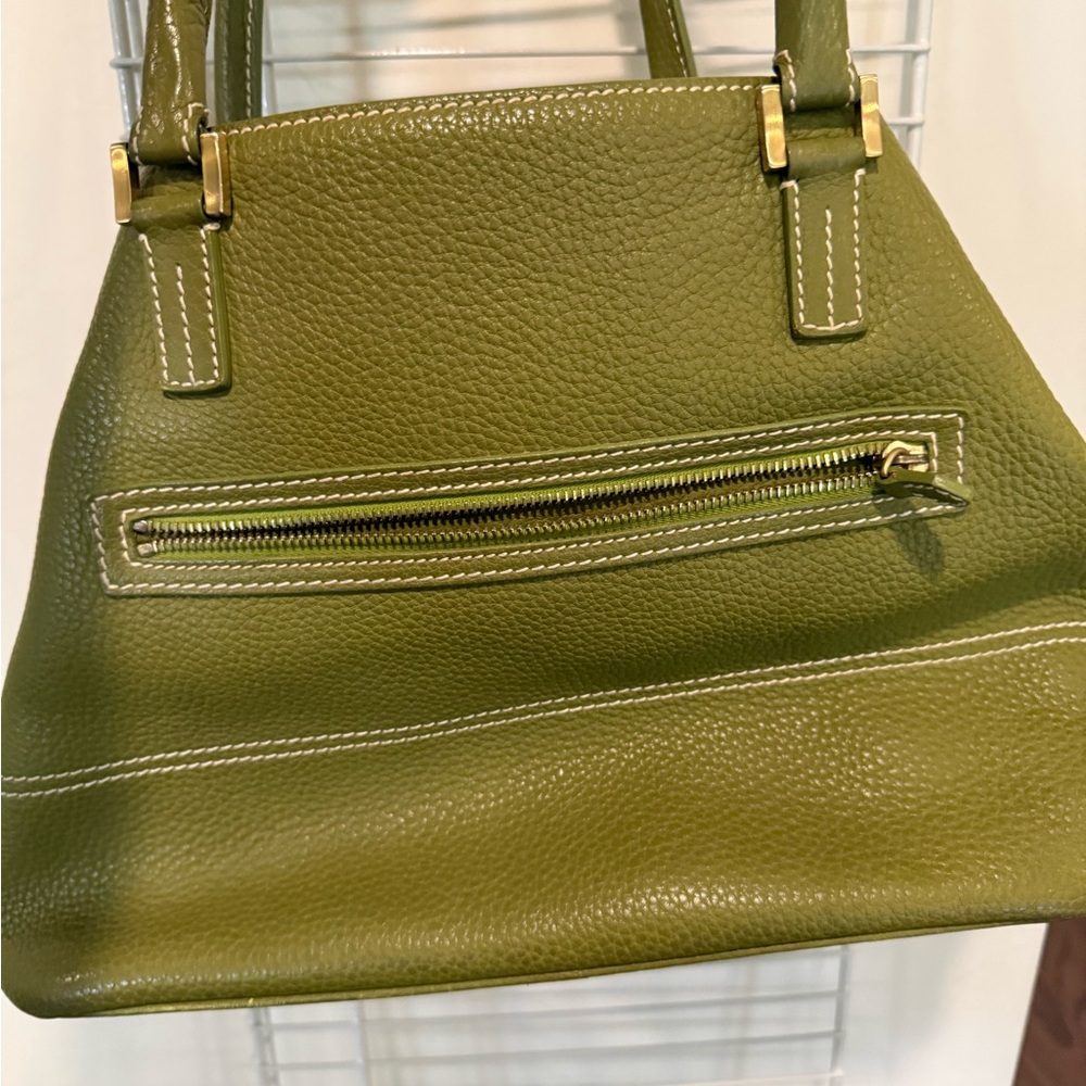 LORO PIANA Olive Green Leather Tote Bag - Picture 4 of 9